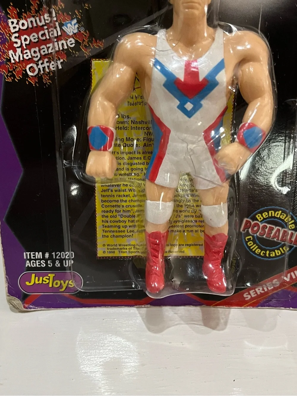 WWF/ WWE Jeff Jarrett Bend Em Action Figure Wrestling Toy